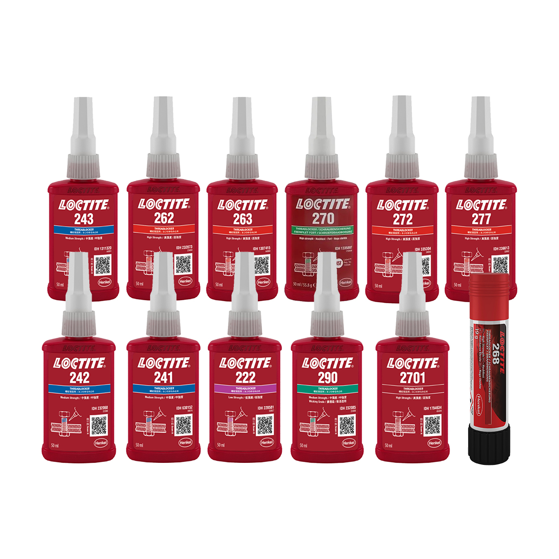 Wyw02 Loctite 243 Threadlocker ارتفاع درجة الحرارة اللاهوائية لاصق ختم معدني عالمي