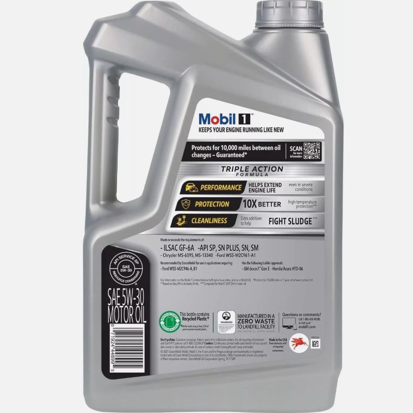 ZYQ5 MOBIL 1 زيت المحرك 5W-30 الاصطناعية الكاملة 4.73LHigh Performance زيوت التشحيم والنظافة
